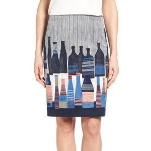 Nic+Zoe Wine Bottle Print Skirt, size 6 Petite